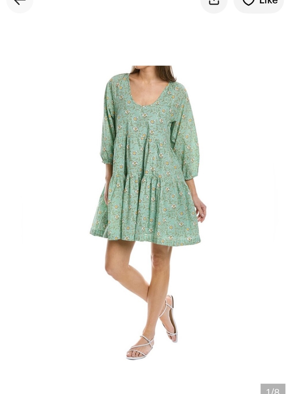 Pink Chicken Sage Green Floral Midi Dress